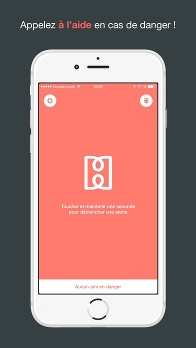Help on iPhone, with the screen used to trigger an alert.